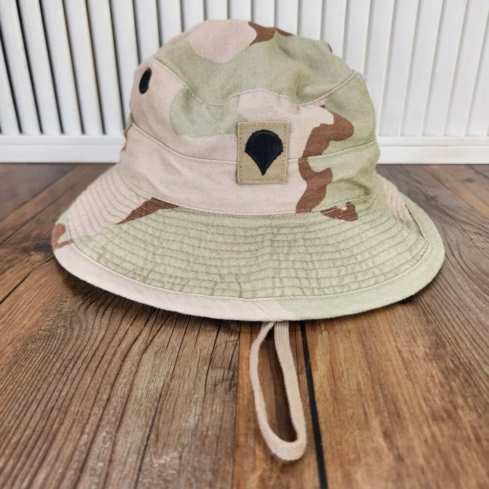 US Army Type II Desert Camouflage Hot Weather Boonie Hat Sz 7 1/4 Military Green - Picture 2 of 10